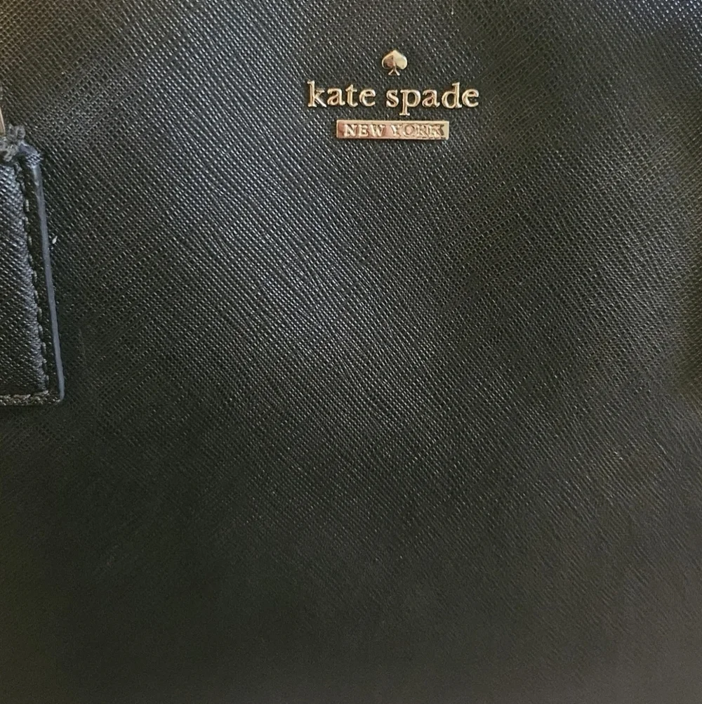 Kate Spade New York Cameron Black Leather Street Lucie Tote Handbag Large